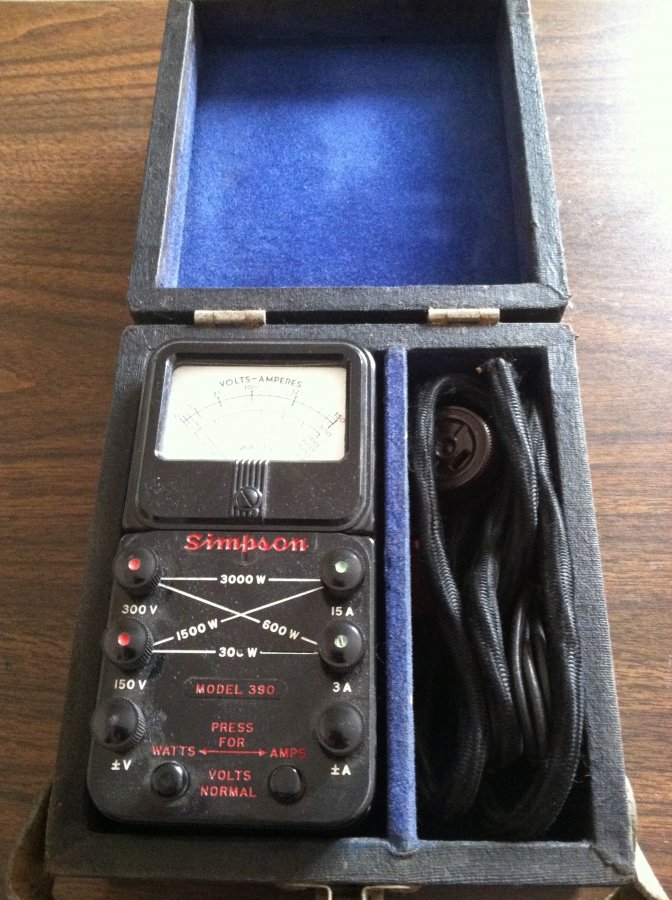 What's 'Simpson Model 390 Volt-Amp-Wattmeter' Worth? Picture