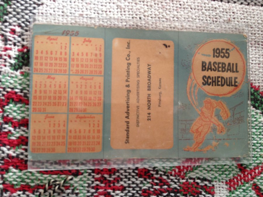 What's 'Pocket size 1955 baseball schedule' Worth? Picture 1