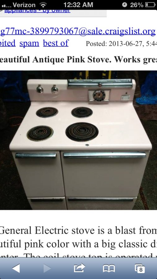 What's 'Vintage pink stove' Worth? Picture 1