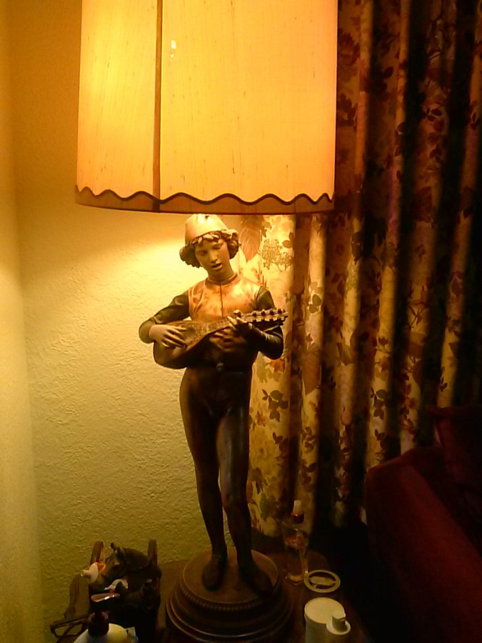 What's ' antique lamp. by b. dubois of a mandolin player ' Worth? Picture