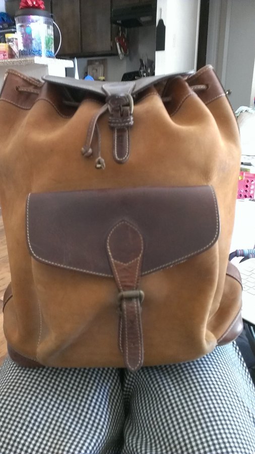 What's 'Timberland brown leather backpack' Worth? Picture 1