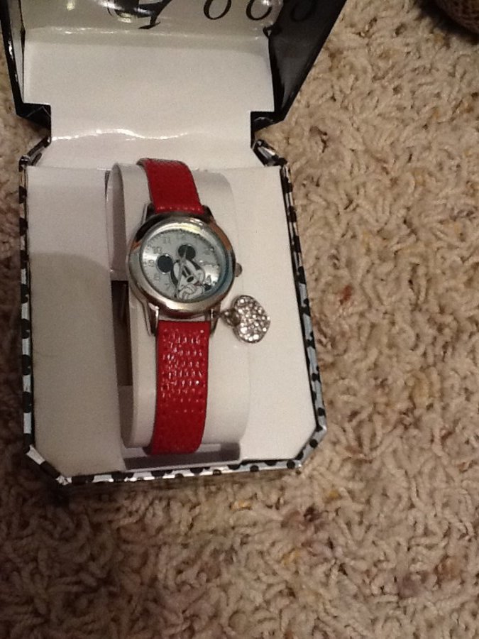 What's 'Red band Mickey Mouse watch with charm attached' Worth? Picture 1