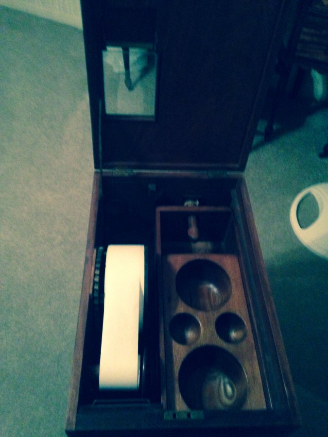 What's 'Wood cash box with bell' Worth? Picture