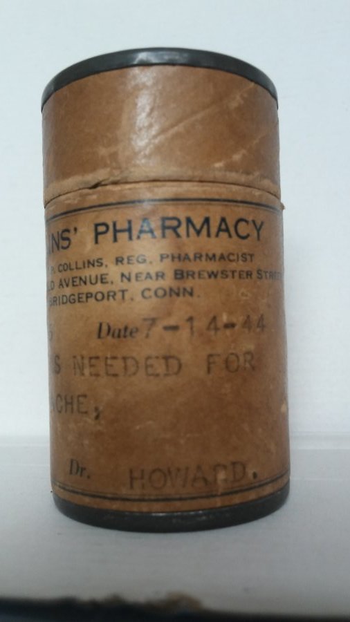 What's a 1944 cardboard pill bottle worth? Picture 1