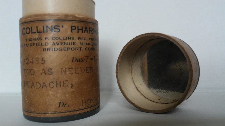 What's a 1944 cardboard pill bottle worth? Picture