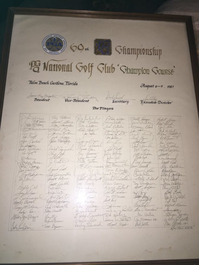 What's 'PGA 1987 69th championship, players sign in sheet ' Worth? Picture