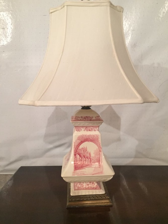 What's 'red transferware lamp' Worth? Picture