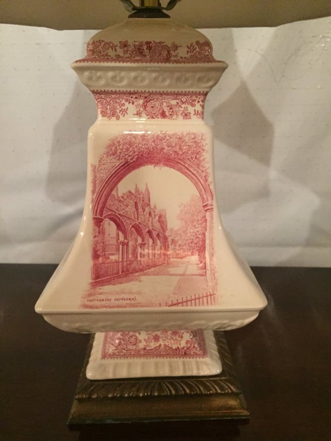 What's 'red transferware lamp' Worth? Picture