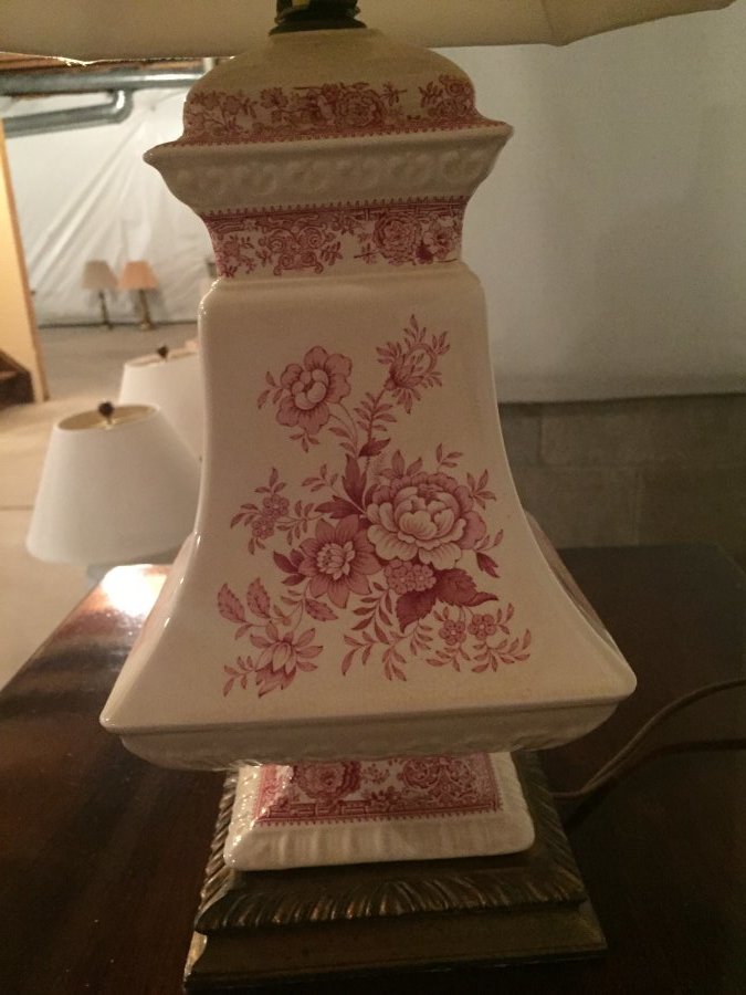 What's 'red transferware lamp' Worth? Picture