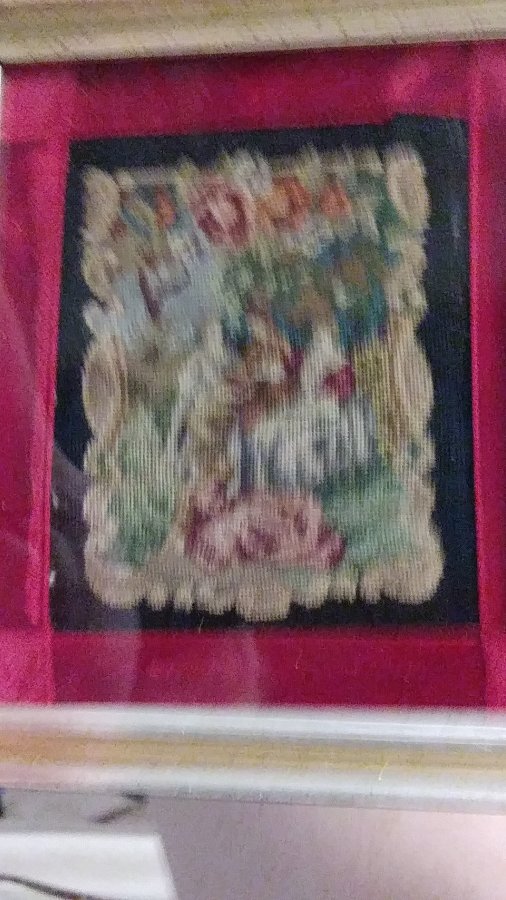 What's 'Minuture beaded dollhouse tapestry framed' Worth? Picture