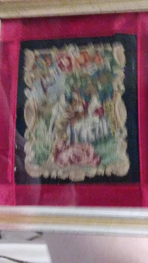 What's 'Minuture beaded dollhouse tapestry framed' Worth? Picture 1