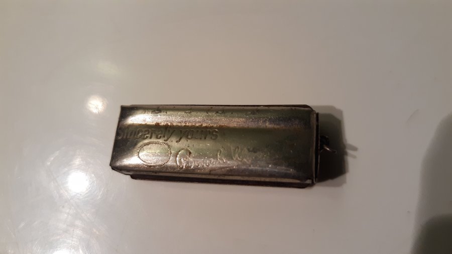 What's 'GERMAN MINIATURE BORRAH MINEVITCH BAGUETTE HARMONICA 1934' Worth? Picture